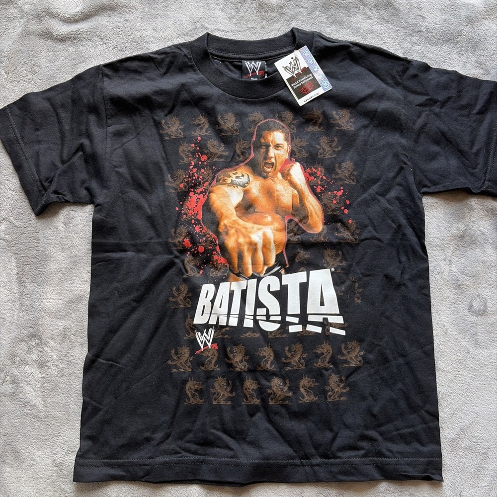 Y2K 2007 WWE Dave Batista I Walk Alone Graphic Black Tee Men's Medium - NWT